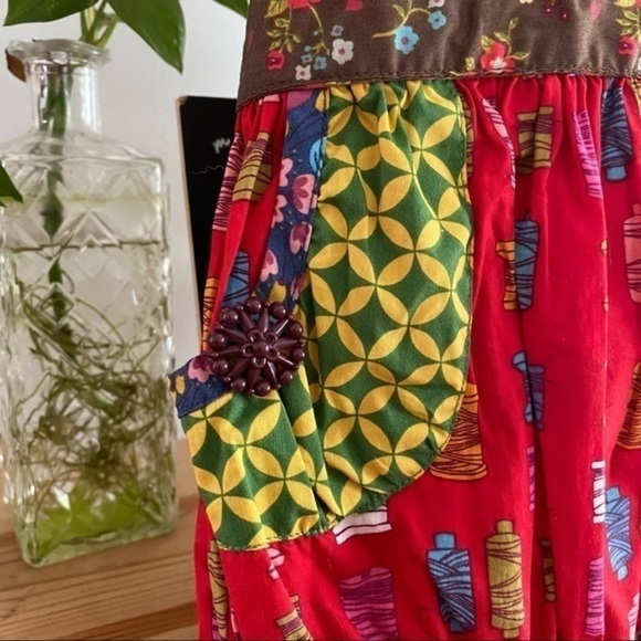 Matilda Jane Paint By Numbers Jester Red Shasta Bubble Top mixed floral print - Picture 5 of 16